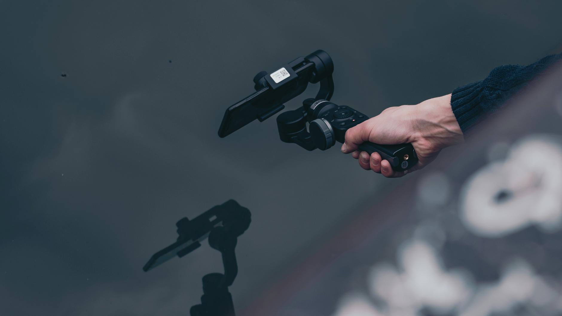 man holding stabilizer