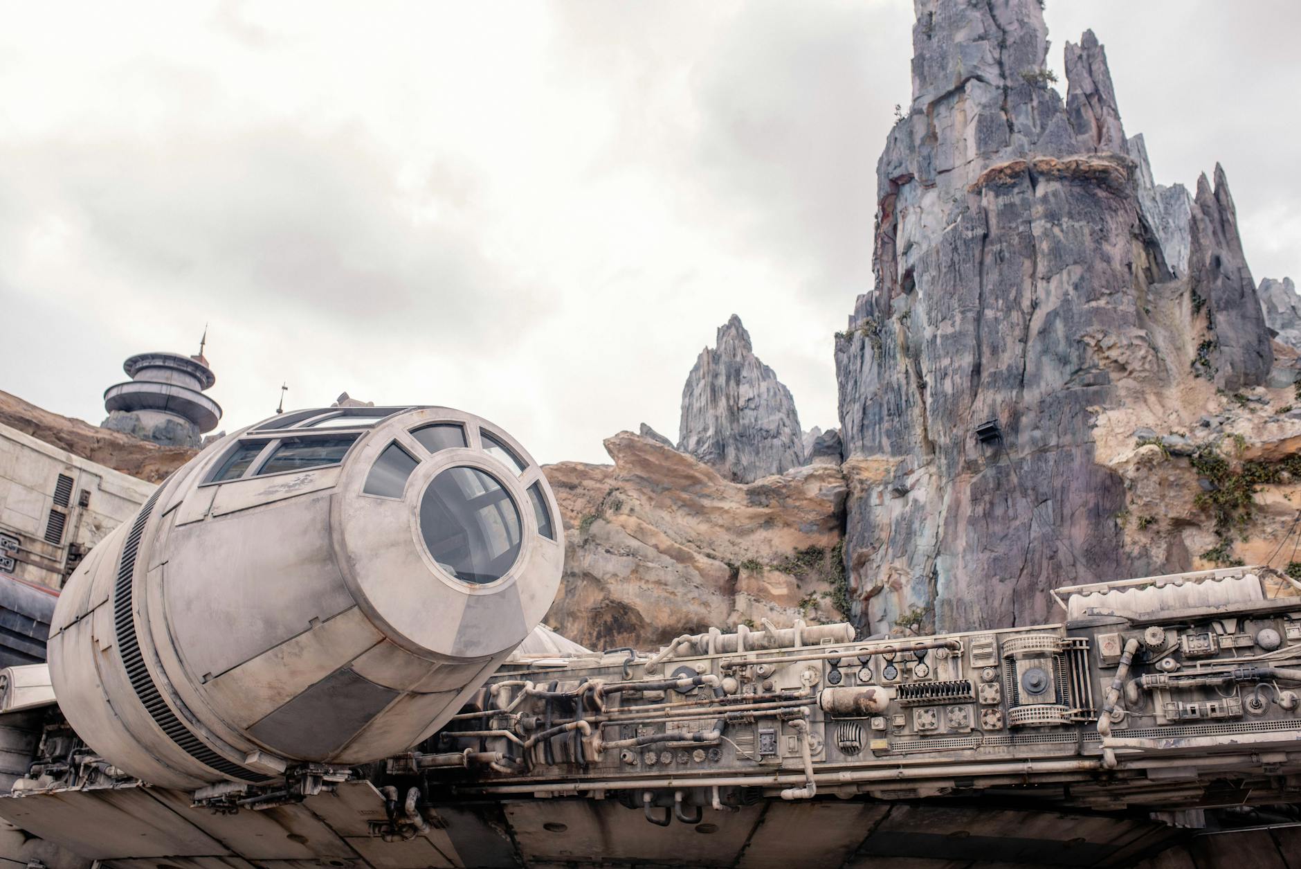 a spaceship a rock formation in universal studios orlando florida united states